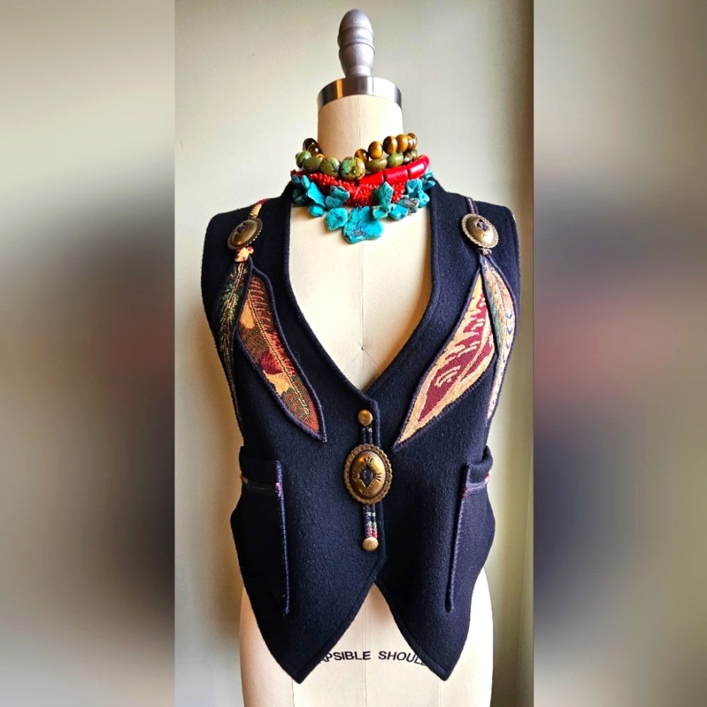 Vintage Coloratura Women's Vest 80's Southwestern